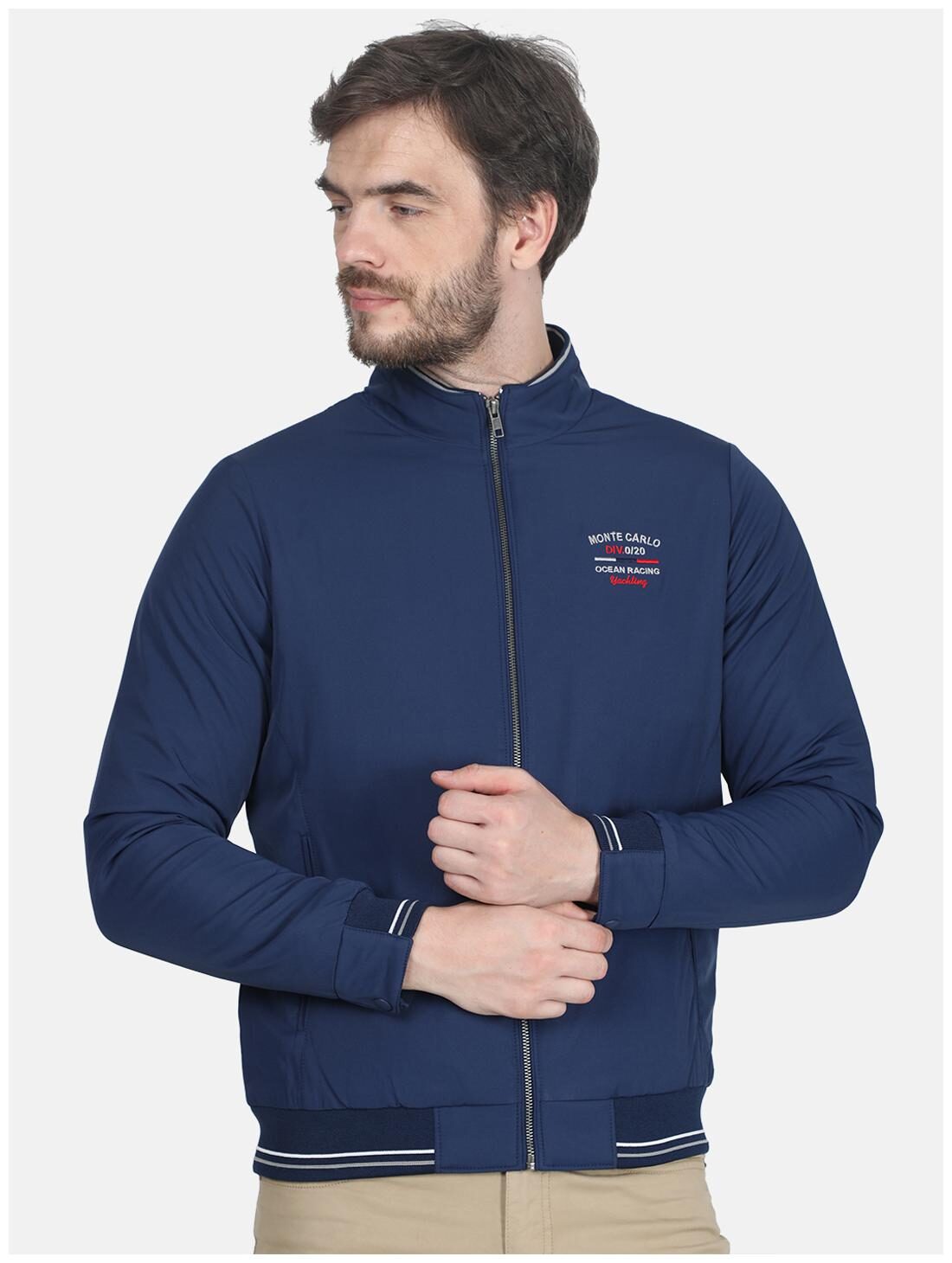 

Monte Carlo Men Blue Solid Bomber jacket