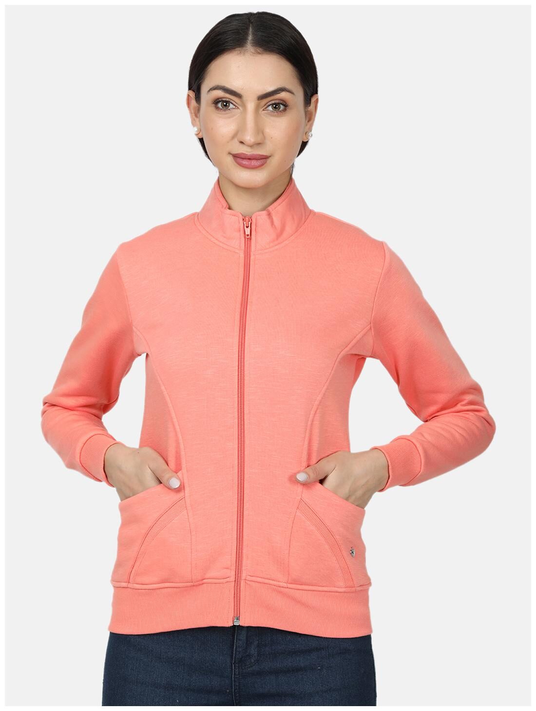 

Monte Carlo Women Solid Sweatshirt - Peach