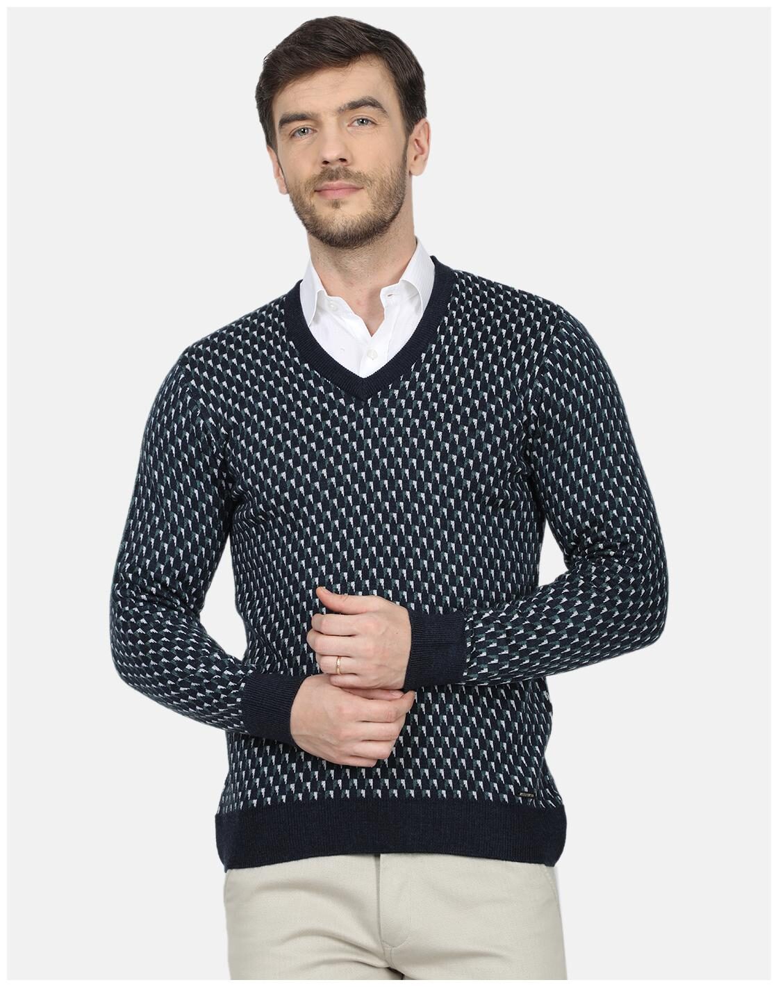 

Monte Carlo Men Blue V neck Pullover