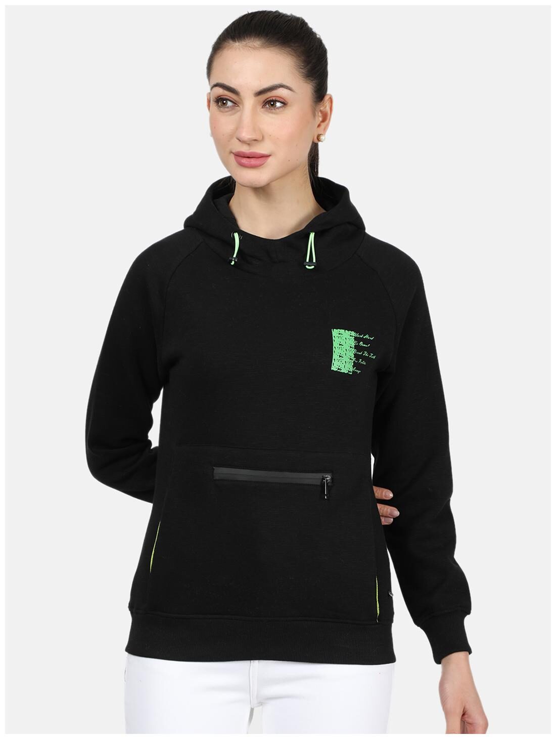 

Monte Carlo Women Printed Hoodie - Black