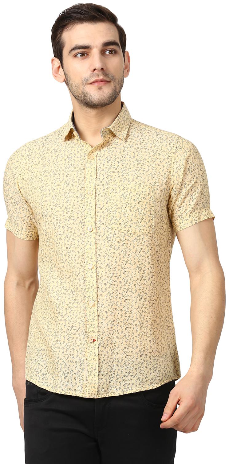 

Monte Carlo Men Yellow Printed Regular Fit Casual Shirt