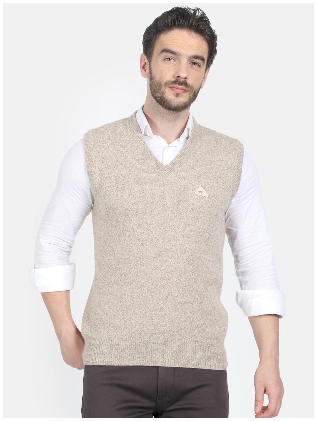 

Monte Carlo Men Beige V neck Longline sweater