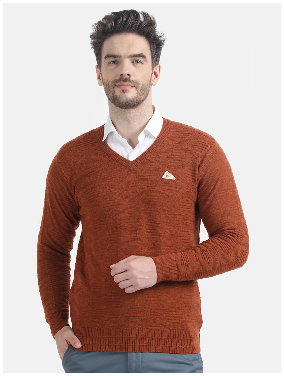 

Monte Carlo Men Orange V neck Pullover