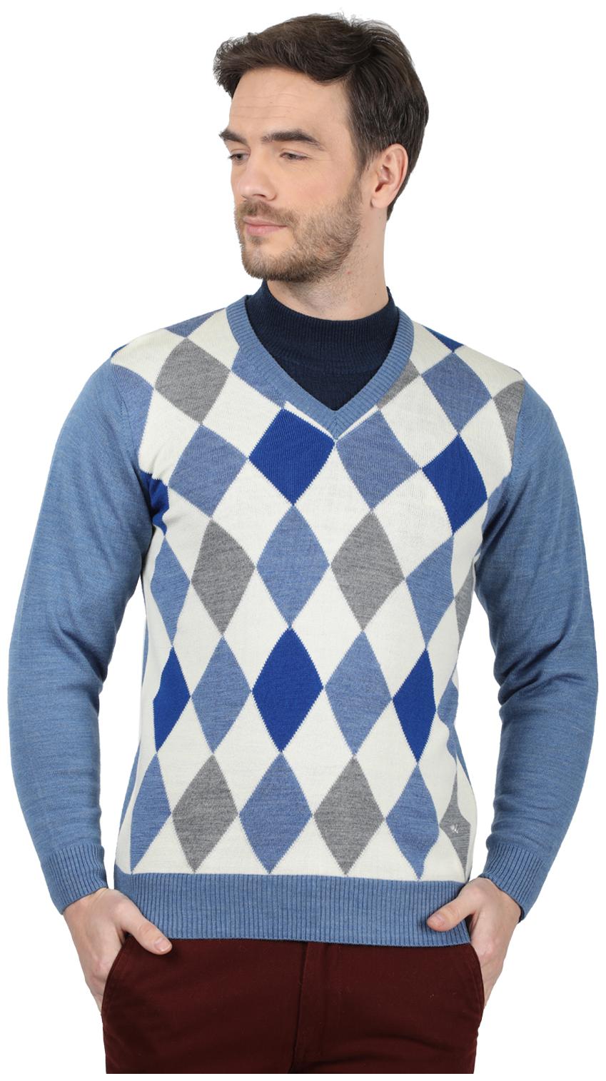 

Monte Carlo Men Blue V neck Pullover