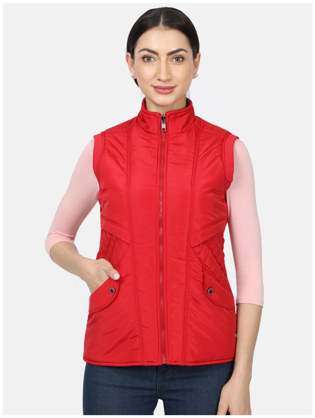 

Monte Carlo Women Solid Regular Jacket - Red