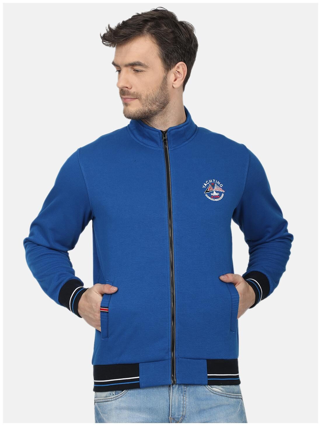 

Monte Carlo Men Blue High neck Sweatshirt