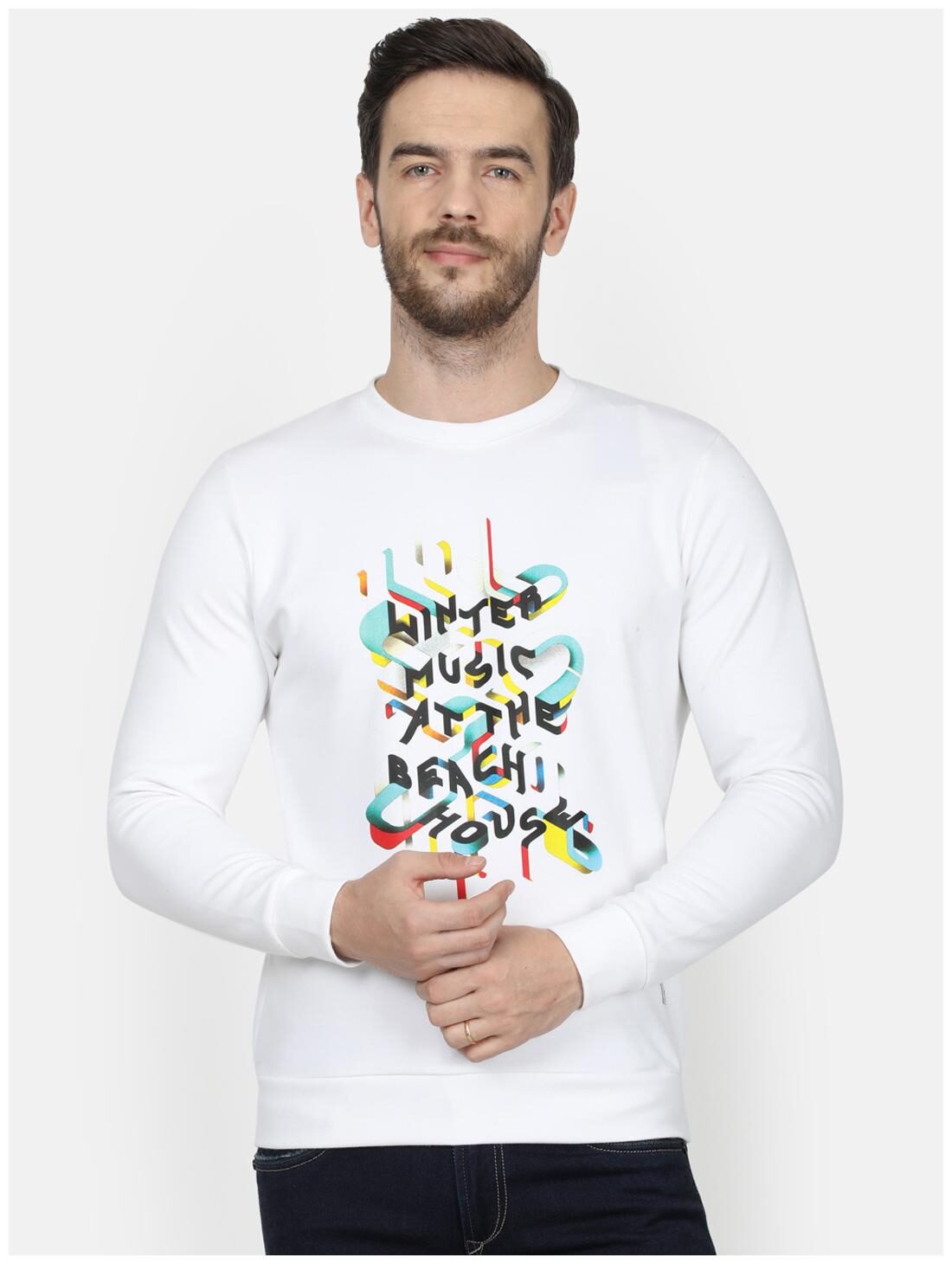 

Monte Carlo Men White Round neck Sweatshirt