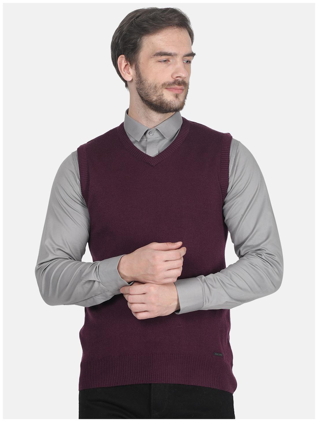 

Monte Carlo Men Purple V neck Longline sweater