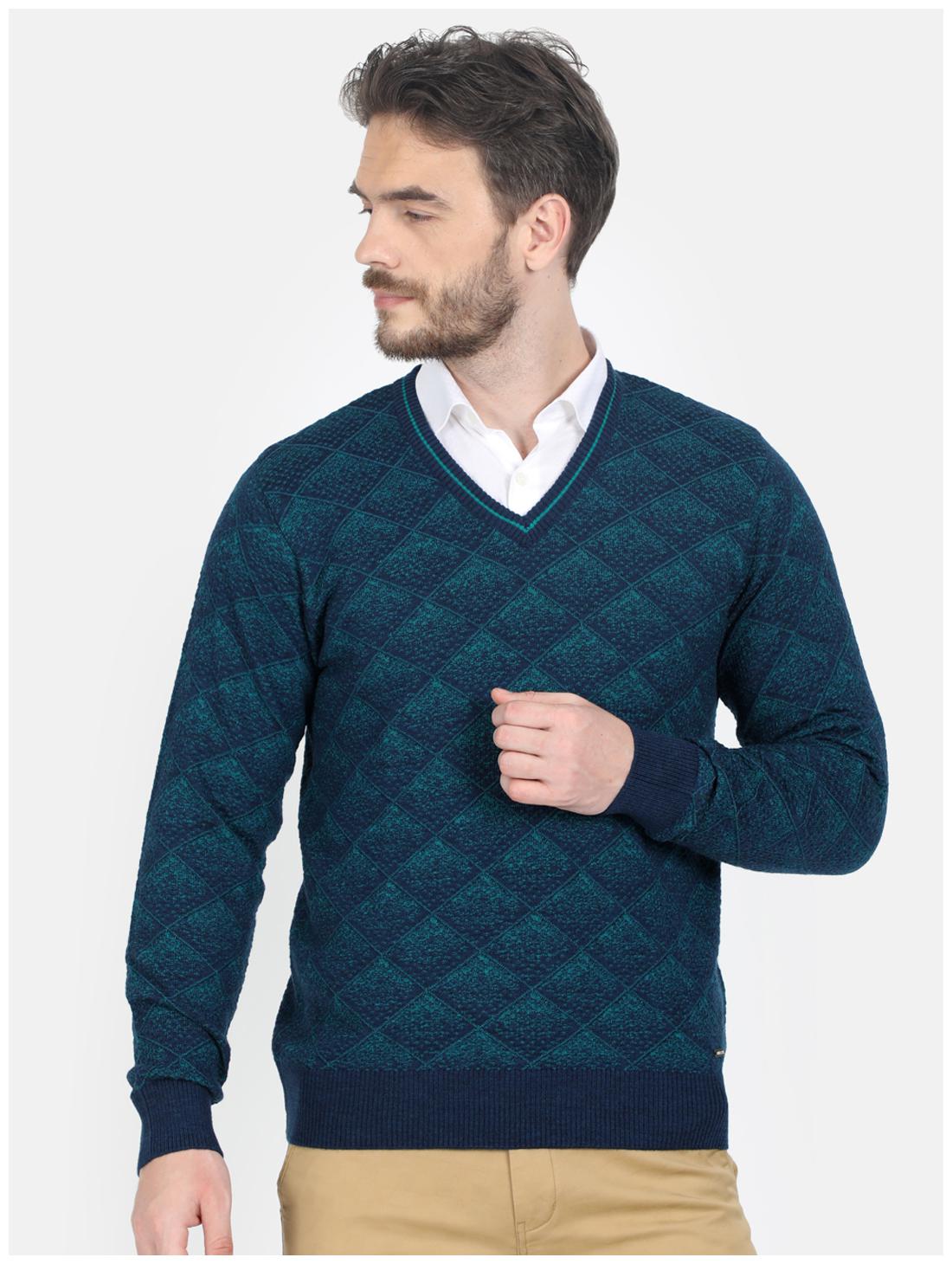 Buy Monte Carlo Men Blue V neck Pullover Online at Low Prices in India ...