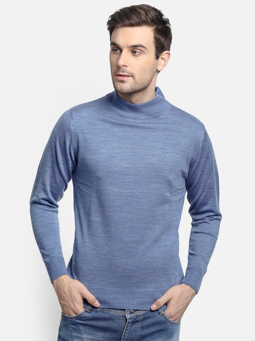 

Monte Carlo Men Blue Turtle neck Pullover