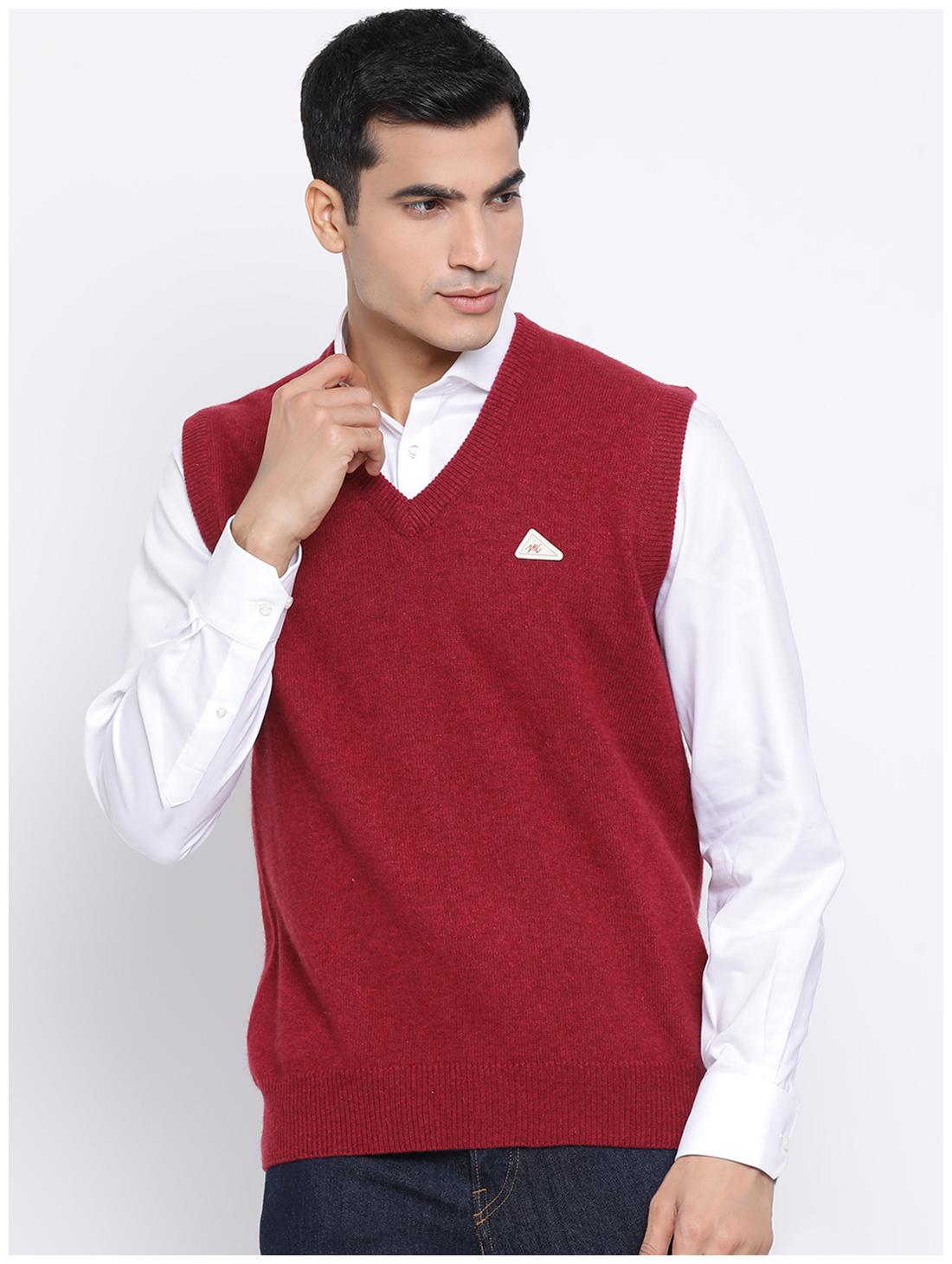 

Monte Carlo Men Maroon V neck Longline sweater