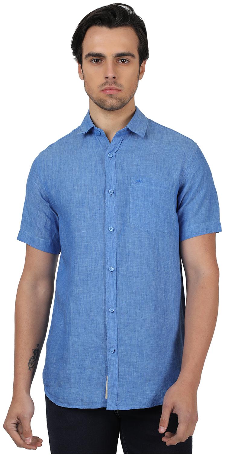 

Monte Carlo Men Blue Solid Regular Fit Casual Shirt