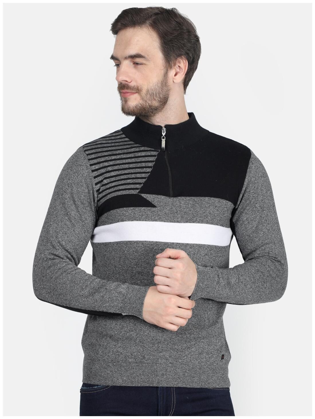 

Monte Carlo Men Grey High neck Pullover