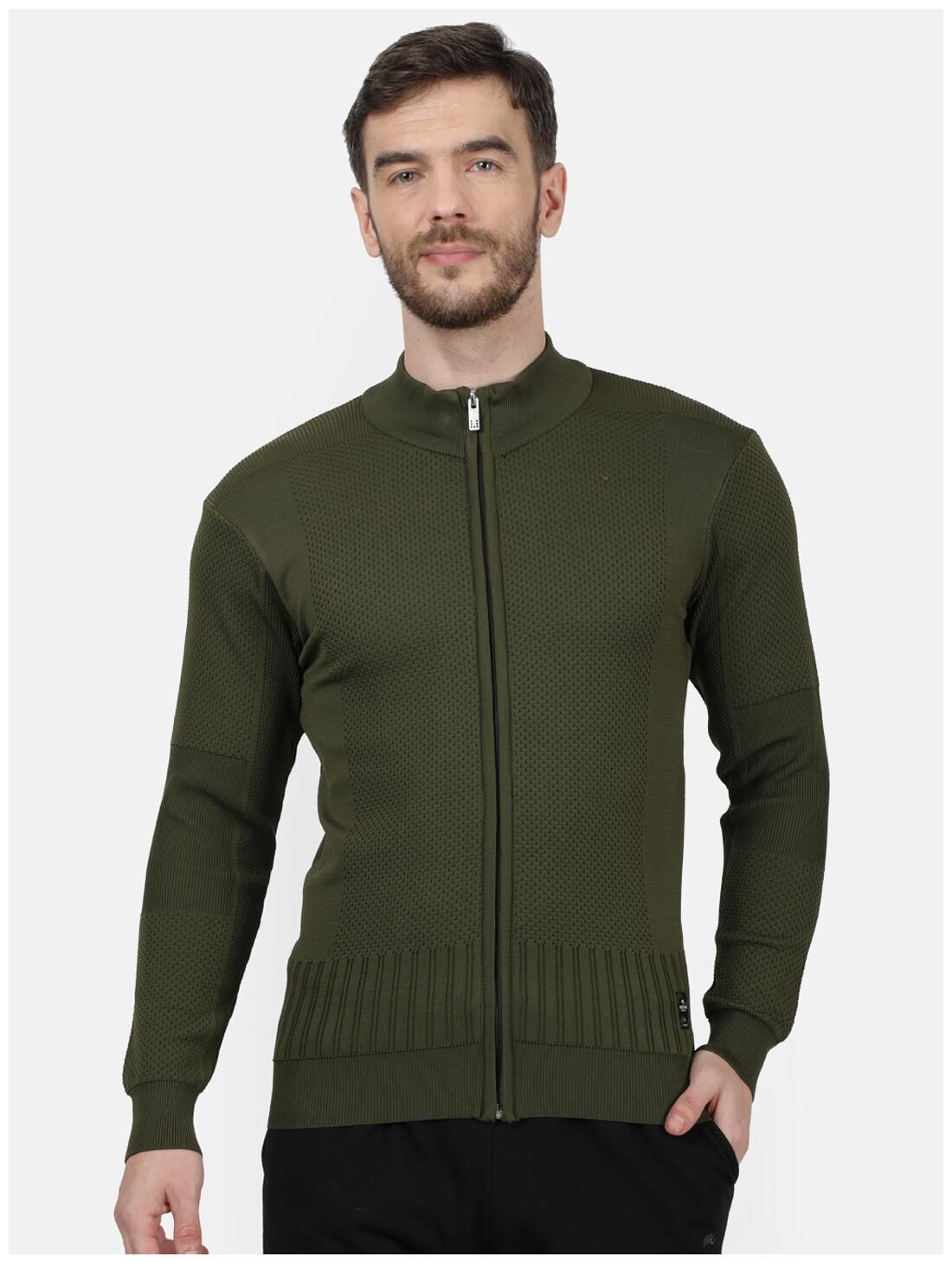

Monte Carlo Men Green Turtle neck Front-open sweater
