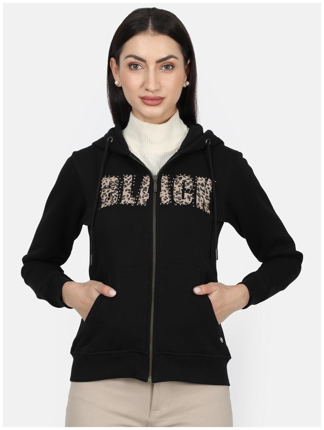 

Monte Carlo Women Printed Sweatshirt - Black