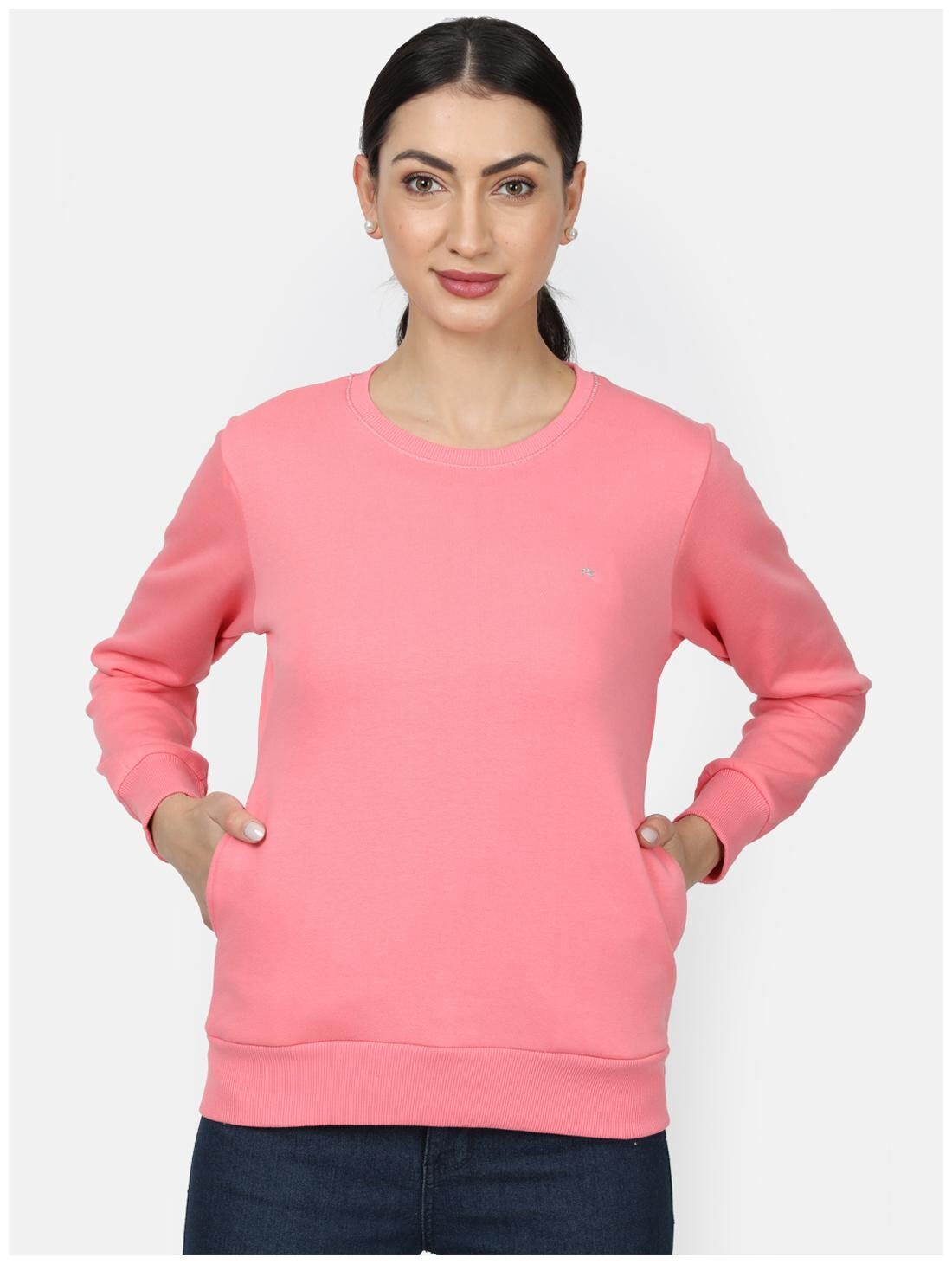

Monte Carlo Women Solid Sweatshirt - Pink