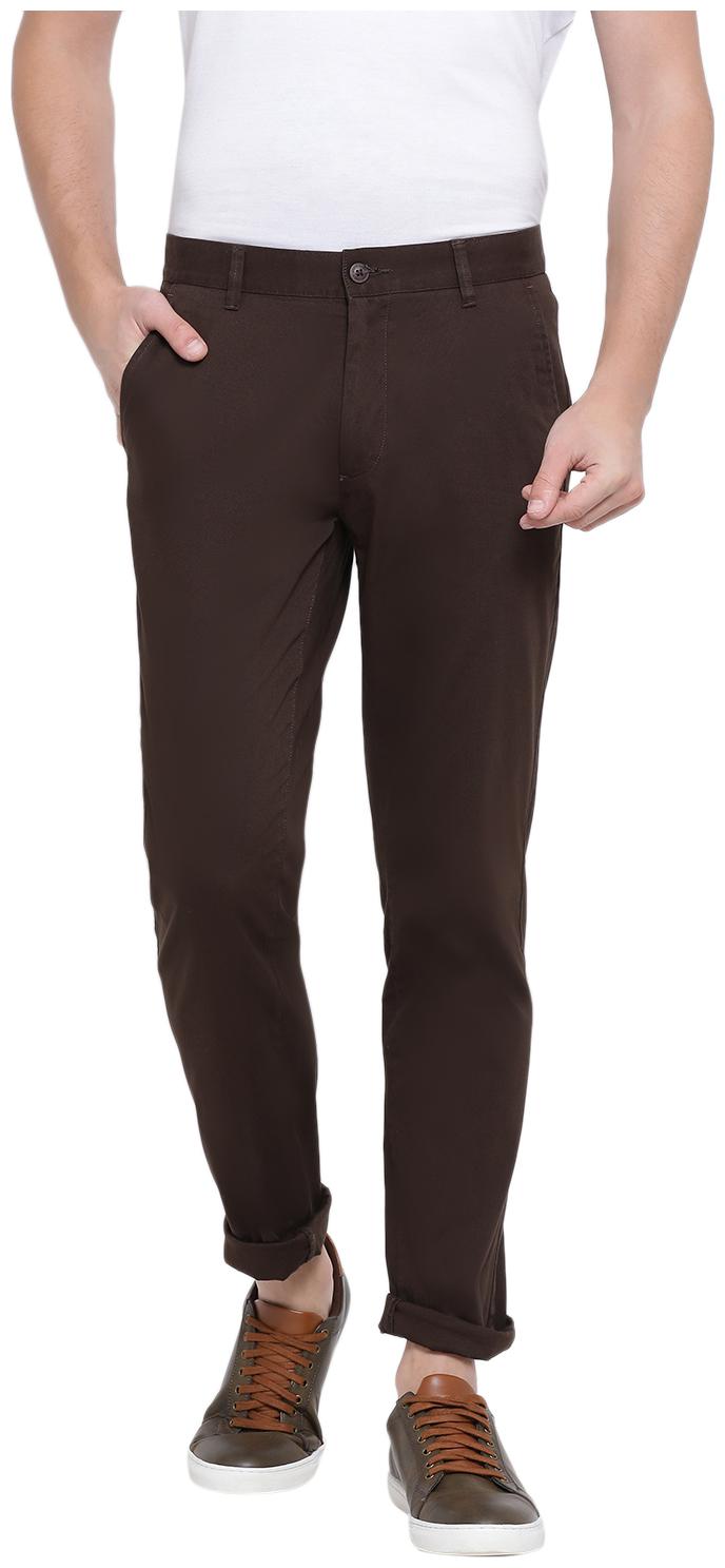

Monte Carlo Men Brown Solid Slim fit Regular trousers