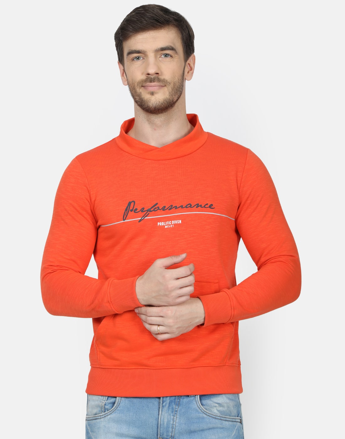 

Monte Carlo Men Orange Round neck Sweatshirt