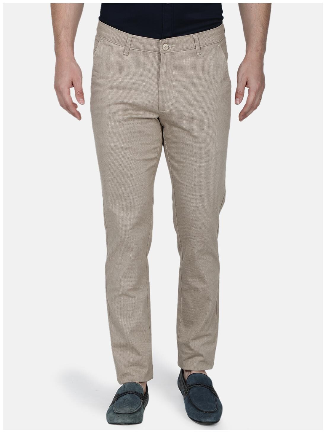 

Monte Carlo Men Beige Solid Slim fit Regular trousers