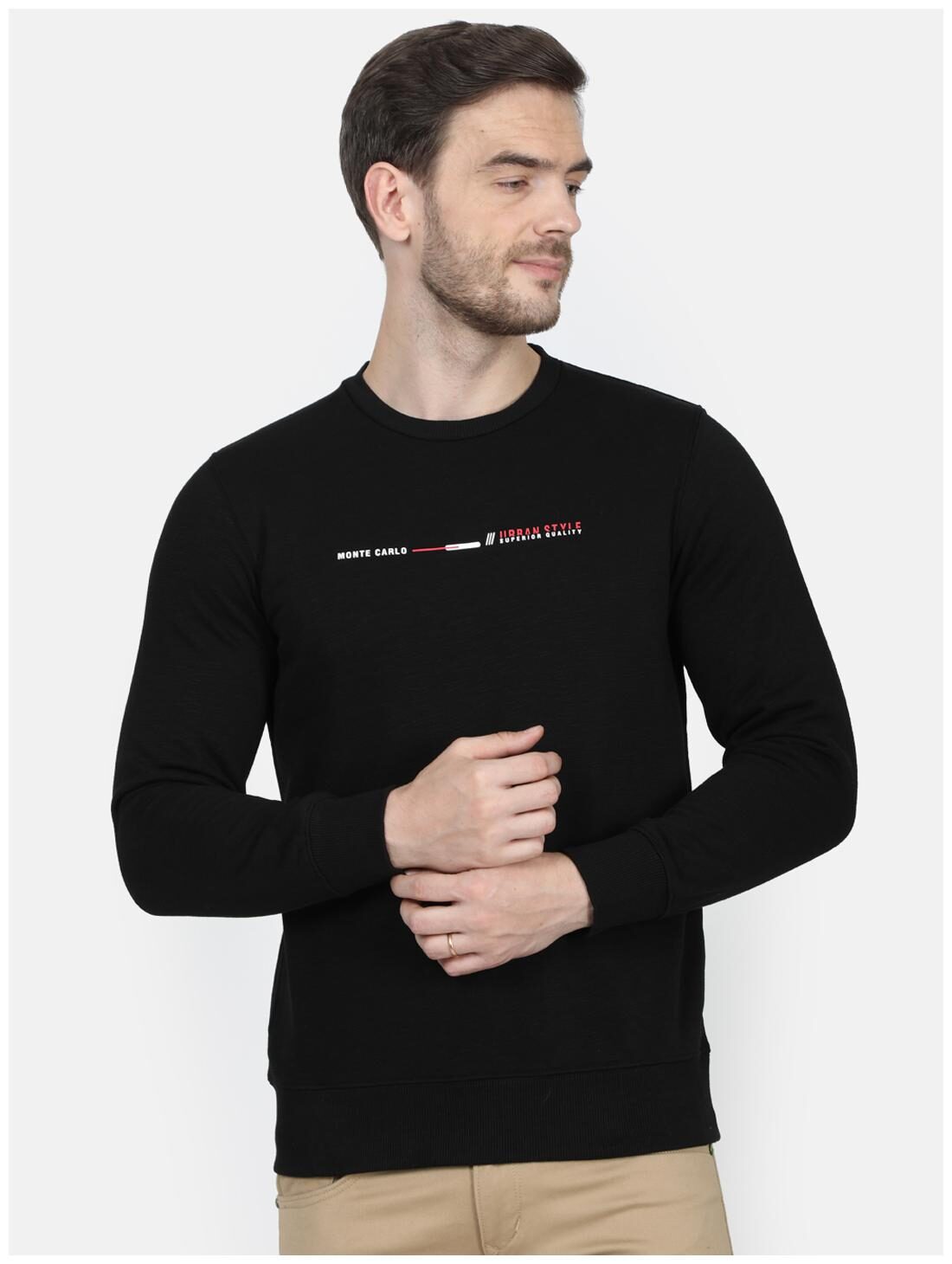 

Monte Carlo Men Black Round neck Sweatshirt