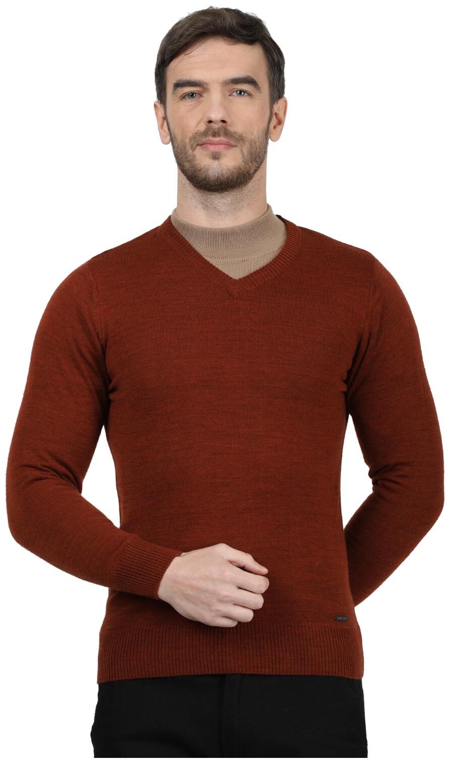 

Monte Carlo Men Maroon V neck Pullover