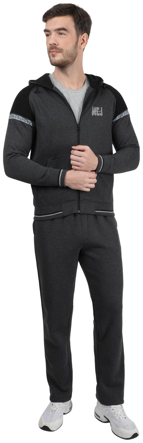 

Monte Carlo Men Grey Cotton Blend Colorblocked Tracksuit