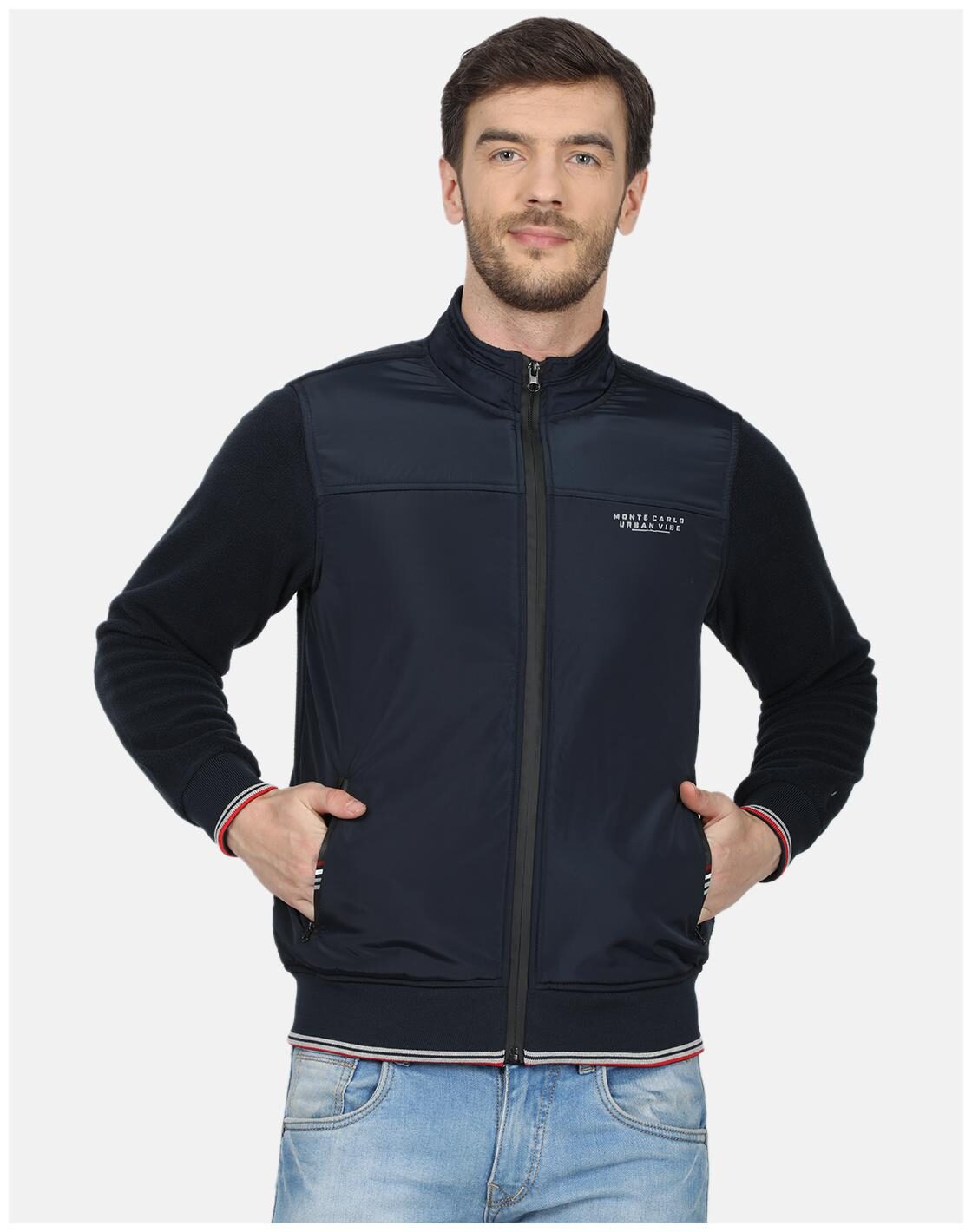 

Monte Carlo Men Cotton Blend Solid Navy blue Sweatshirt