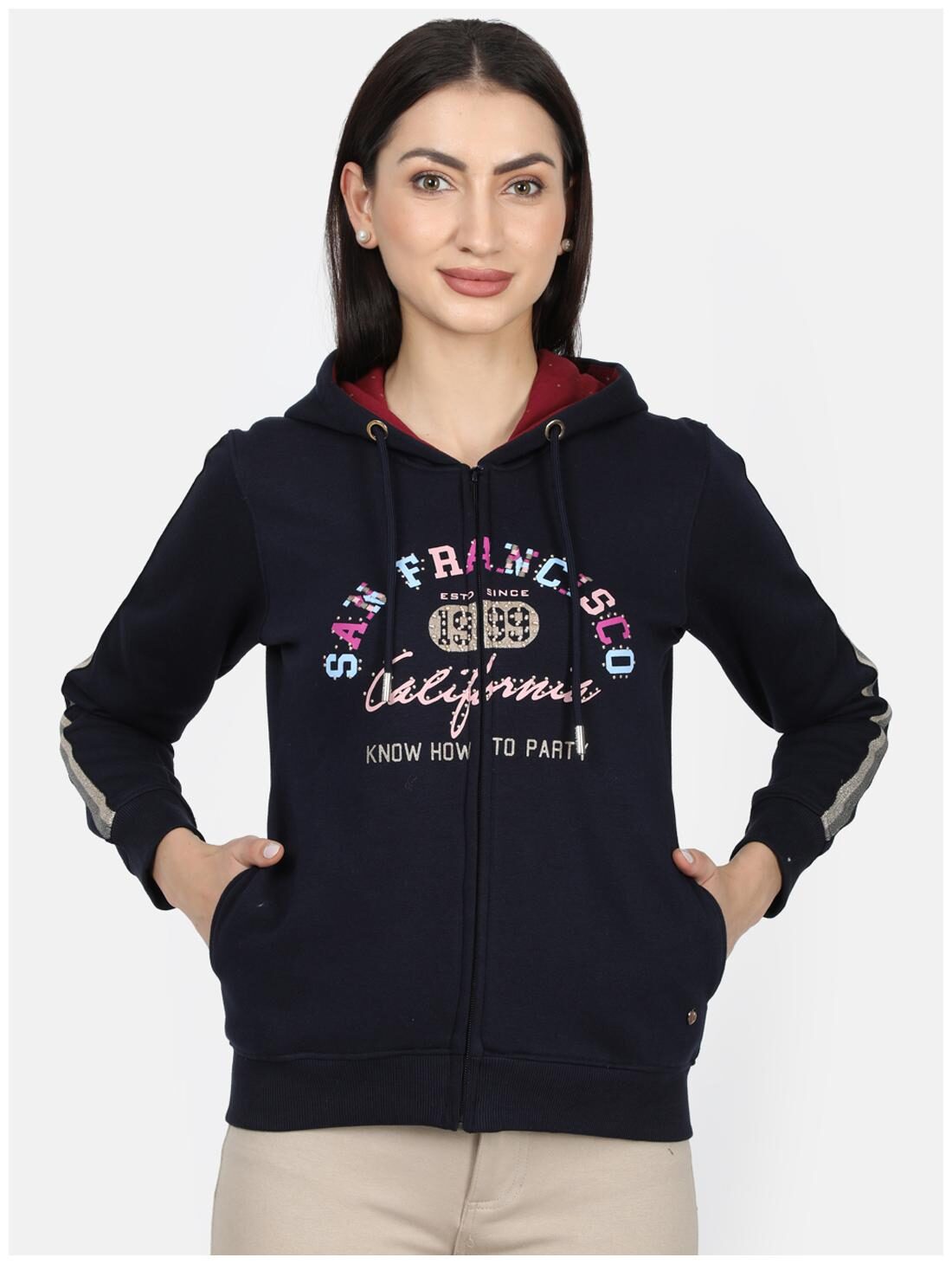 

Monte Carlo Women Printed Sweatshirt - Navy Blue