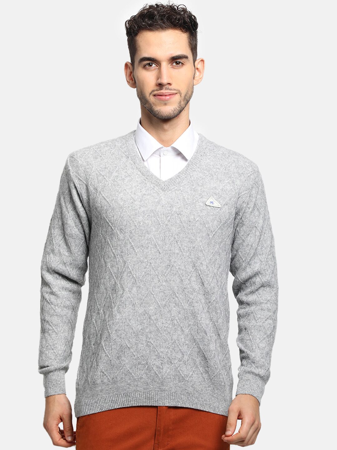 

Monte Carlo Men Grey V neck Pullover