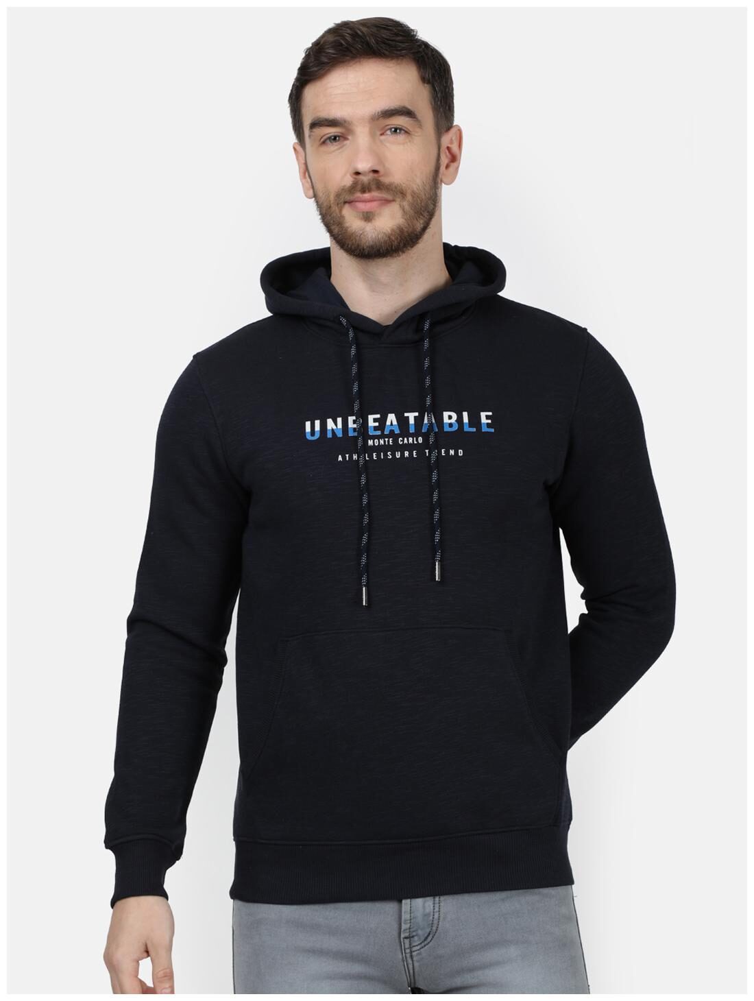 

Monte Carlo Cotton Blend Navy Blue Printed Sweatshirt For Men