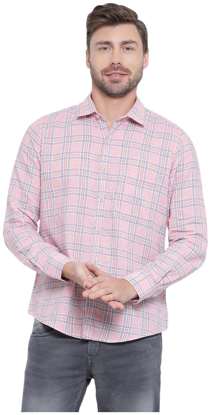 

Monte Carlo Men Pink Checked Regular Fit Casual Shirt