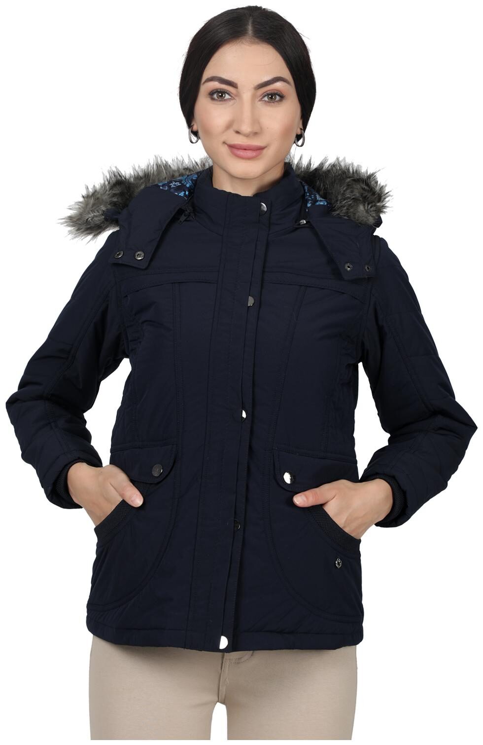 

Monte Carlo Women Wool Solid Navy Blue Regular Jacket