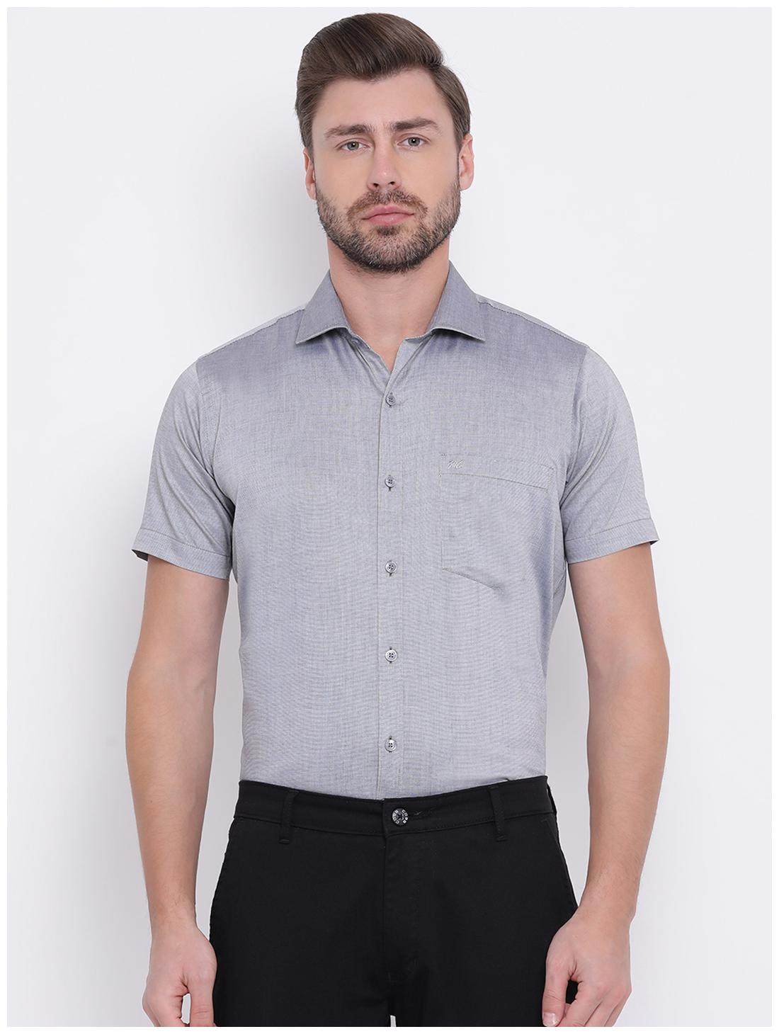 

Monte Carlo Men Grey Solid Regular Fit Casual Shirt