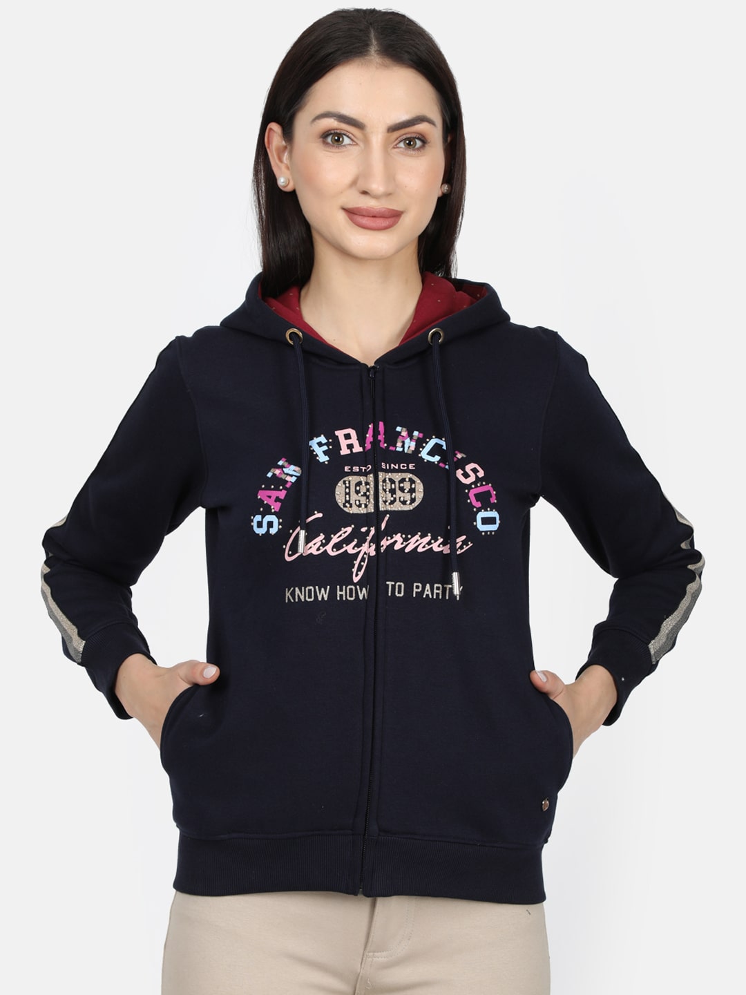 

Monte Carlo Women Printed Sweatshirt - Navy Blue