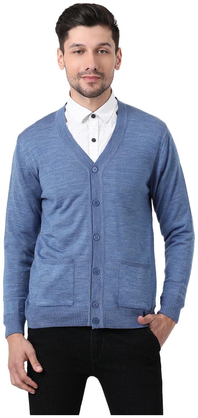 

Monte Carlo Men Blue V neck Cardigan