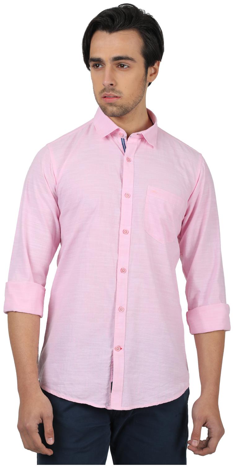 

Monte Carlo Men Pink Solid Regular Fit Casual Shirt