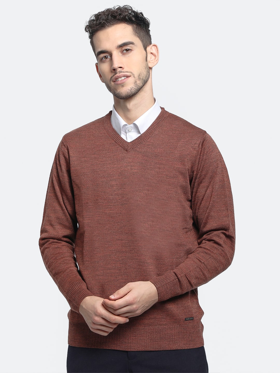 

Monte Carlo Men Brown V neck Pullover