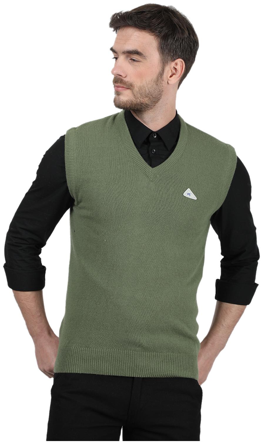 

Monte Carlo Wool Solid Olive Sweater Men