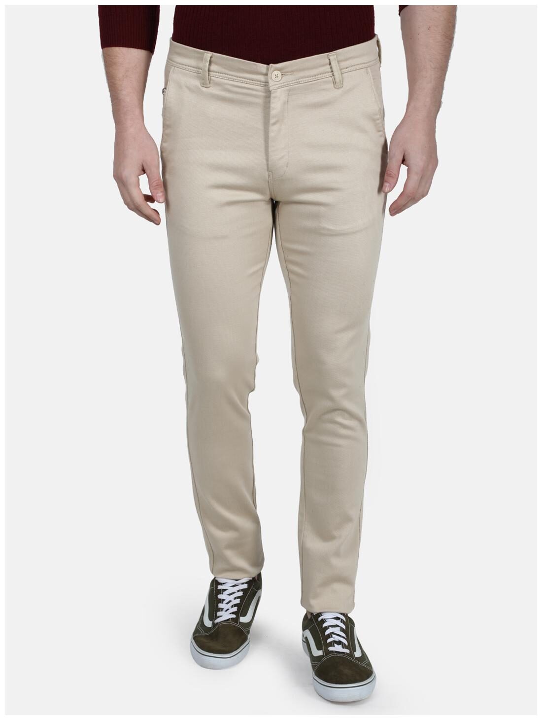 

Monte Carlo Men Beige Solid Slim fit Regular trousers