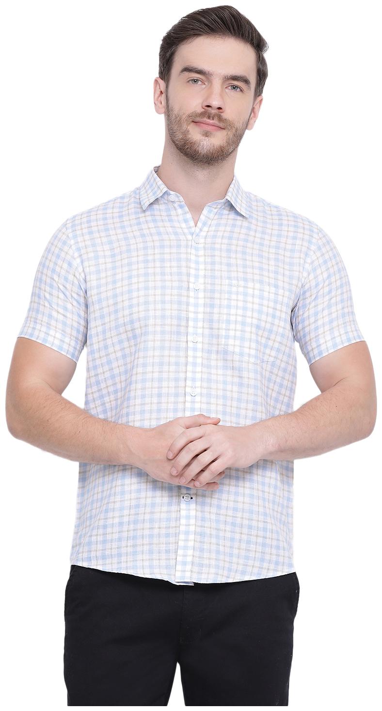 

Monte Carlo Men Blue Checked Regular Fit Casual Shirt