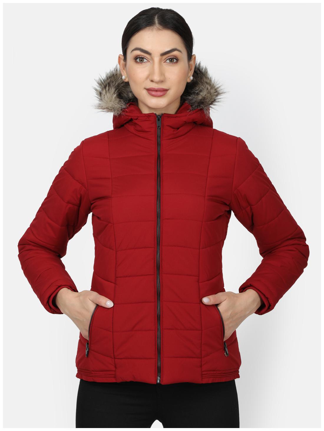 

Monte Carlo Women Solid Puffer Jacket - Maroon