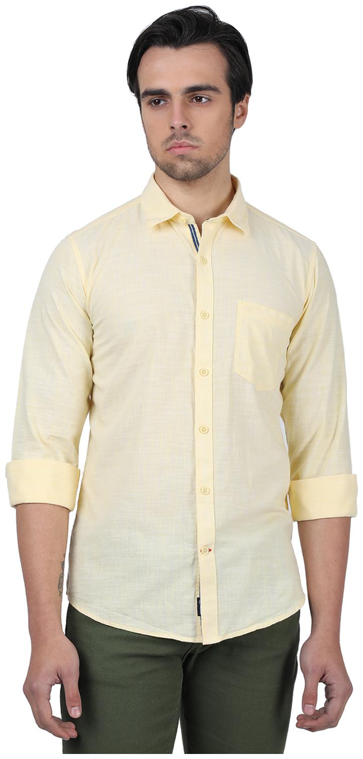 

Monte Carlo Men Yellow Solid Regular Fit Casual Shirt