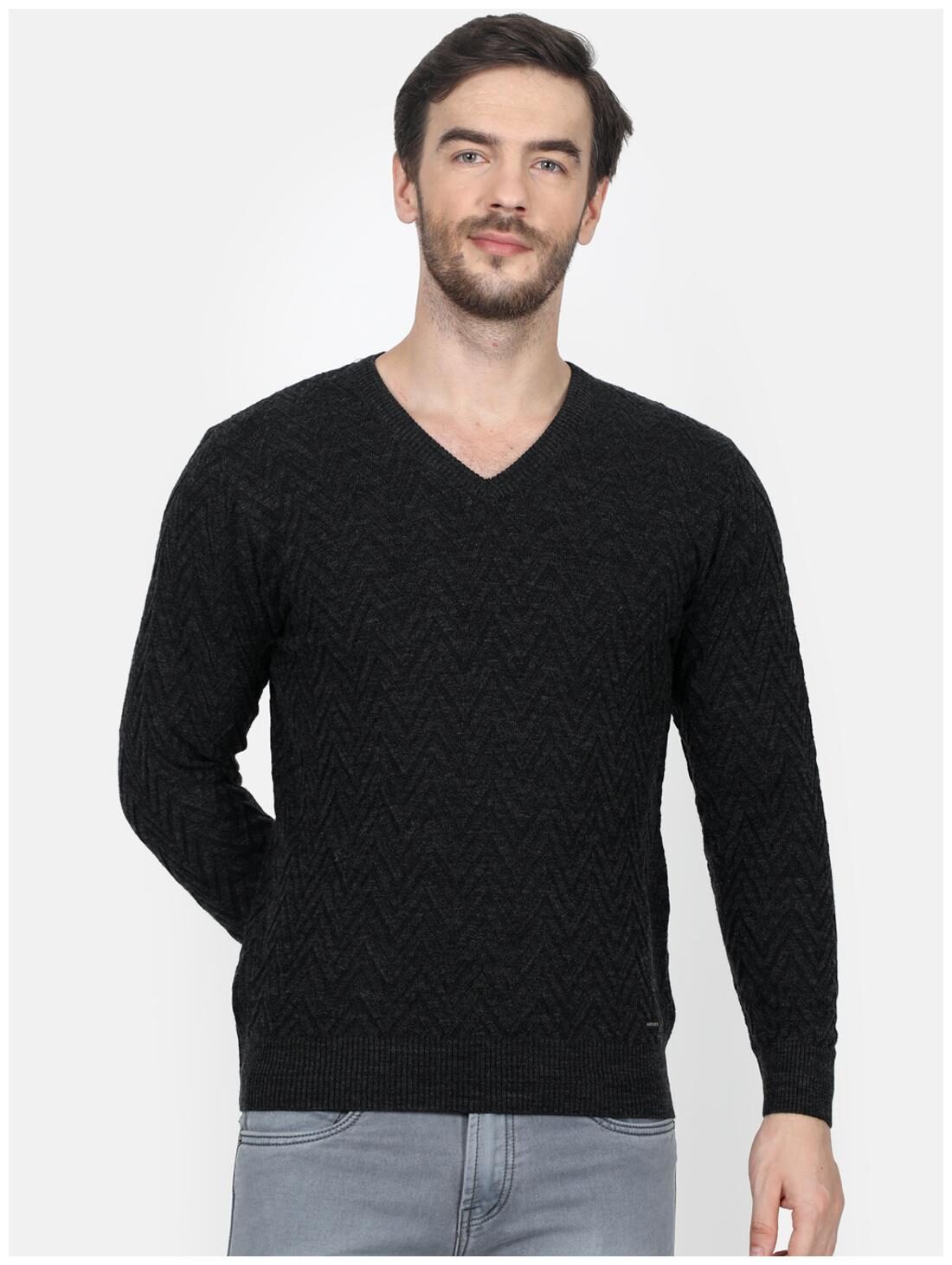 

Monte Carlo Men Black V neck Pullover