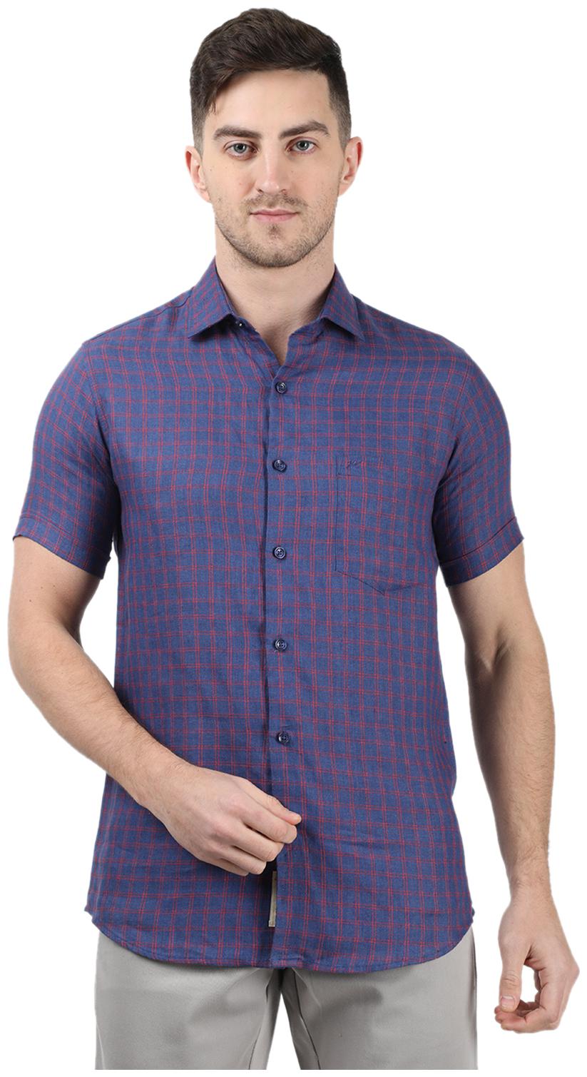 

Monte Carlo Men Purple Checked Regular Fit Casual Shirt