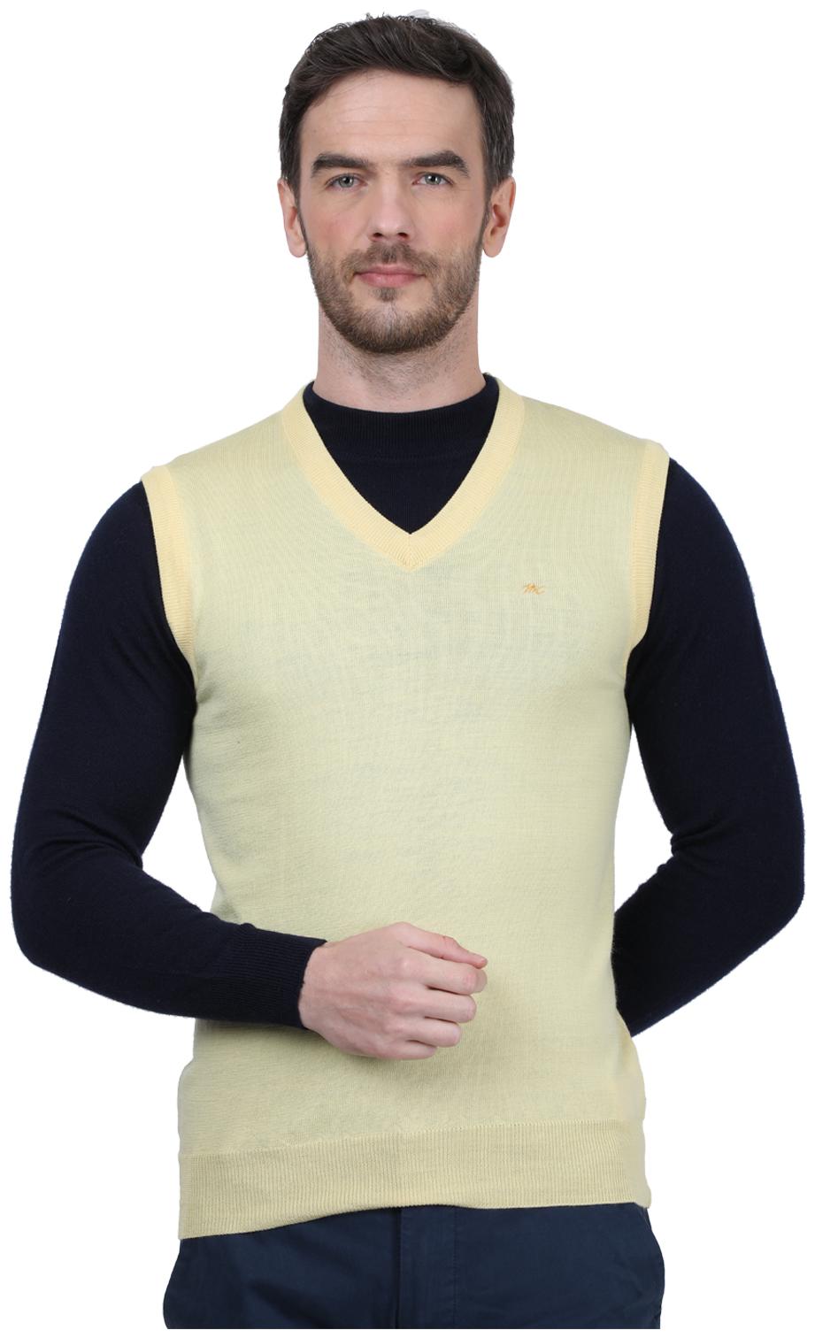 

Monte Carlo Men Yellow V neck Front-open sweater