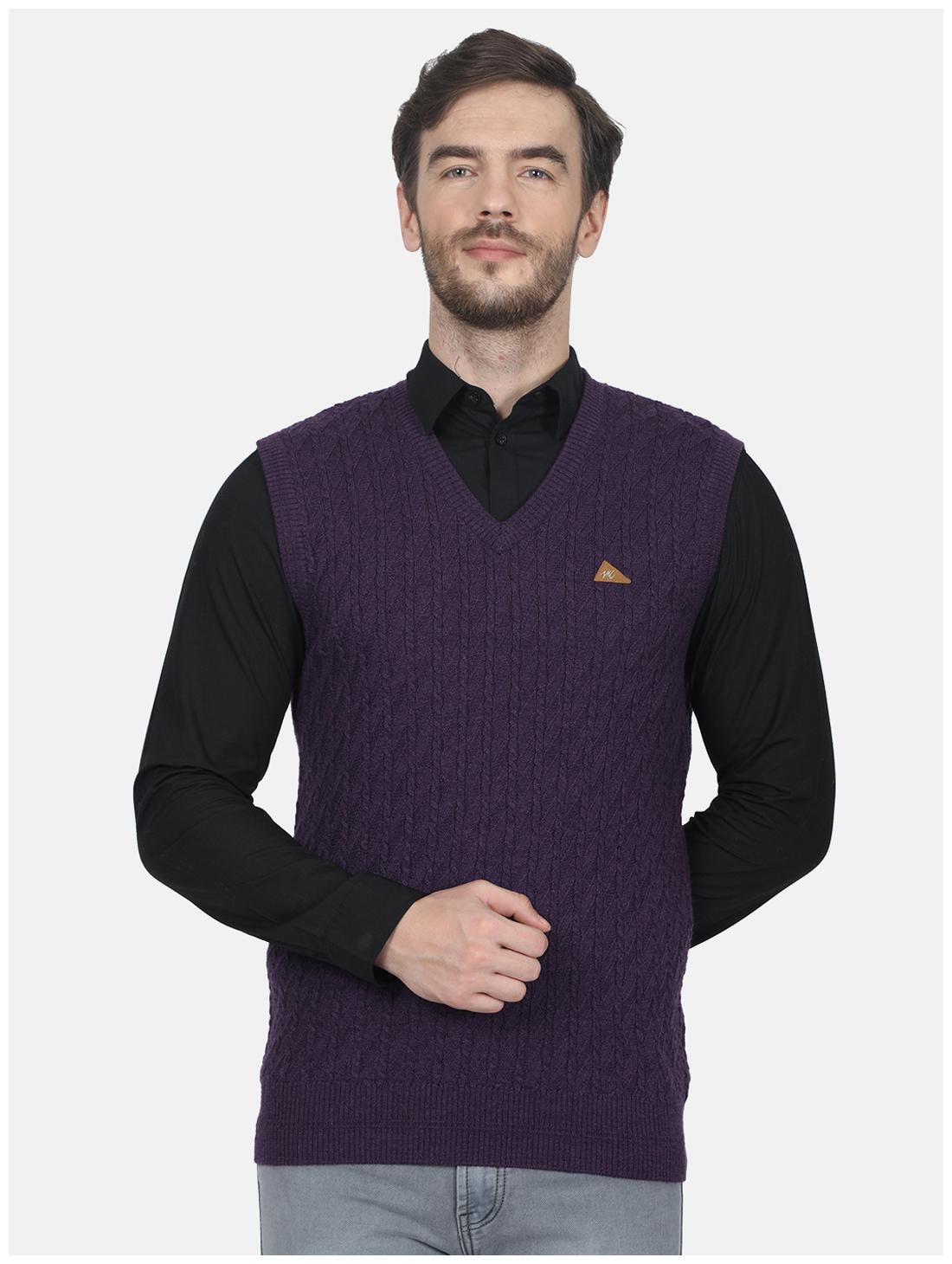 

Monte Carlo Men Purple V neck Longline sweater