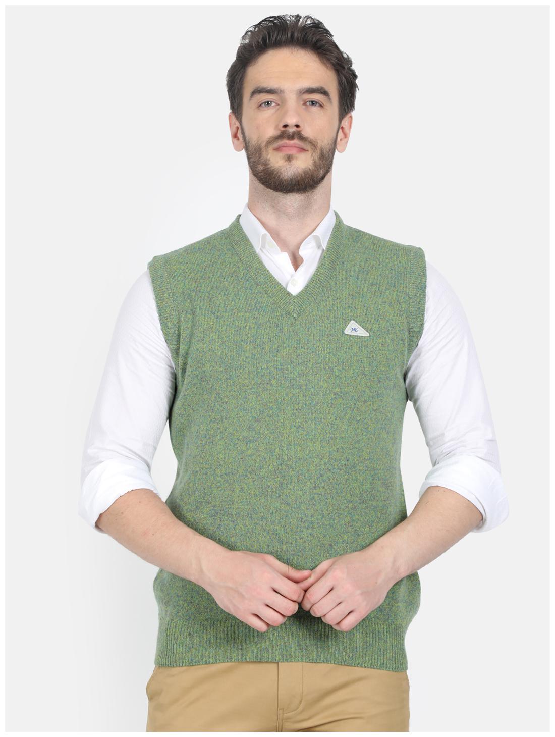 

Monte Carlo Men Green V neck Longline sweater