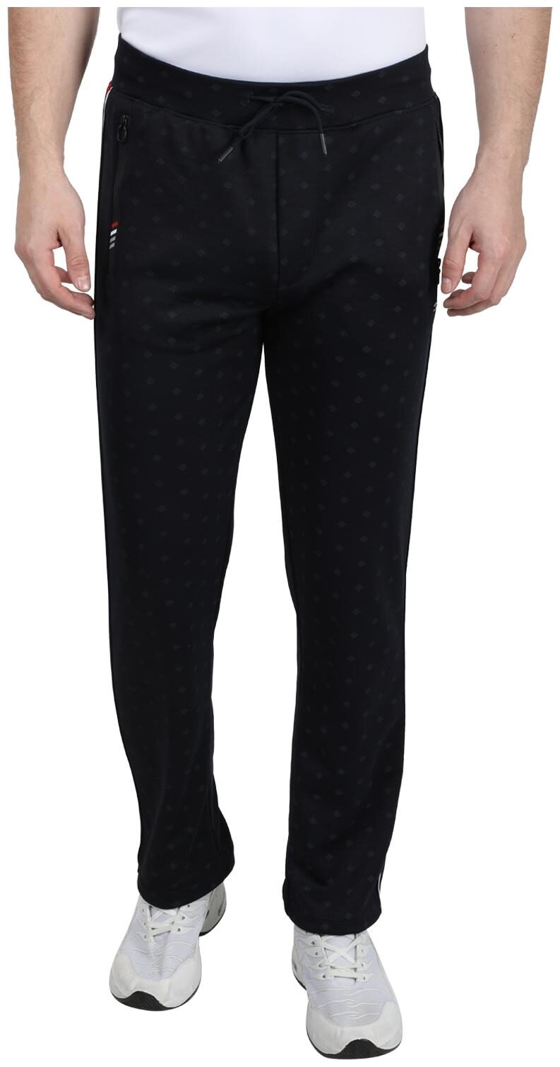

Monte Carlo Men Navy Blue Cotton Blend Printed Track Pants