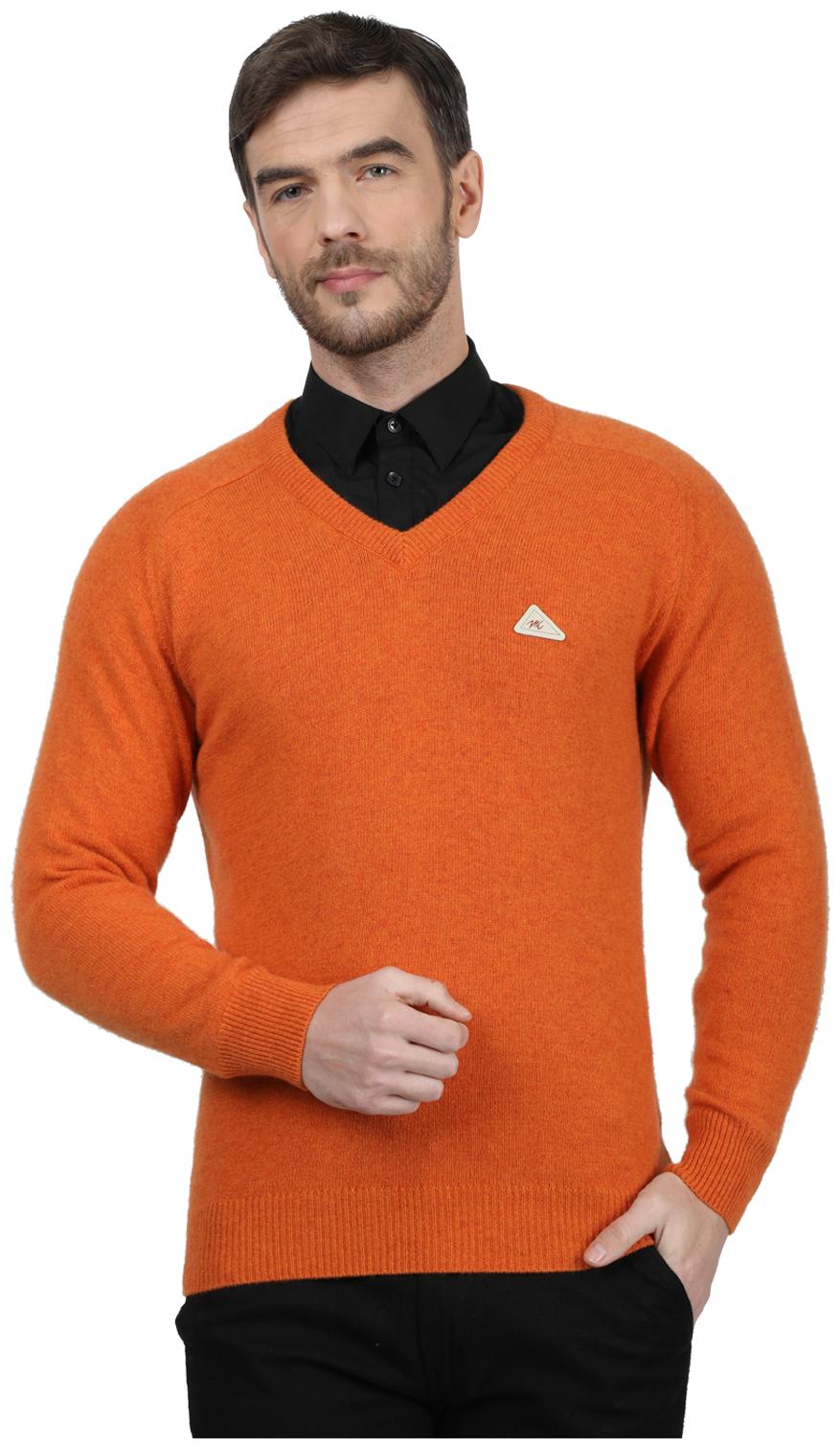 

Monte Carlo Men Orange V neck Pullover