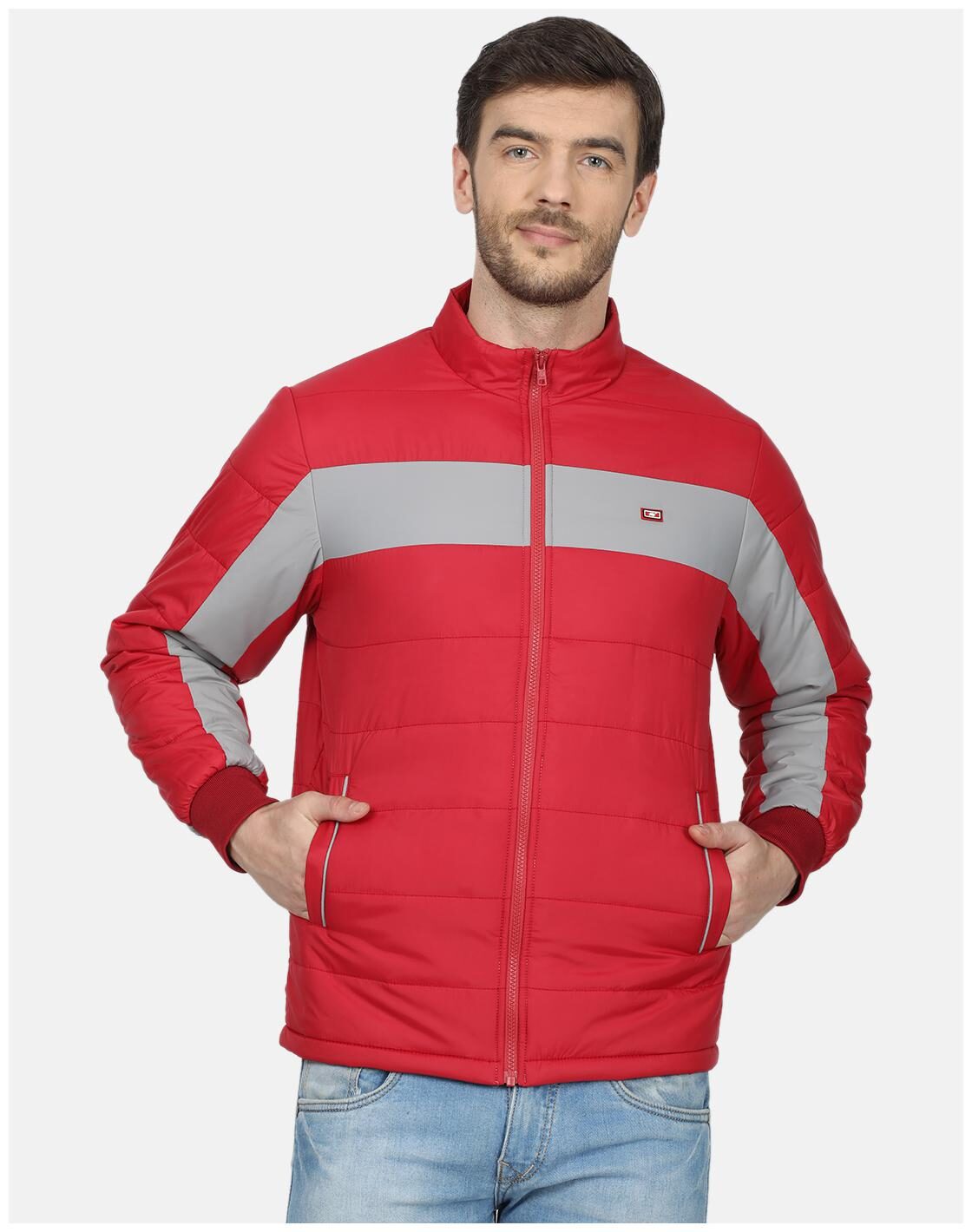 

Monte Carlo Men Red Colorblocked Bomber jacket